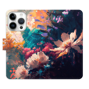 Flip pouzdro iSaprio - Apple iPhone 15 Pro - Spring Flowers - kapsičky na karty