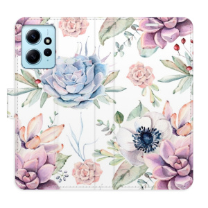 Flip pouzdro iSaprio - Xiaomi Redmi Note 12 5G / Poco X5 5G - Succulents Pattern - kapsičky na karty