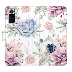 Flip pouzdro iSaprio - Xiaomi Redmi Note 10 Pro - Succulents Pattern - kapsičky na karty