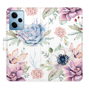 Flip pouzdro iSaprio - Xiaomi Redmi Note 12 Pro 5G / Poco X5 Pro 5G - Succulents Pattern - kapsičky na karty
